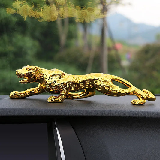 Luxury Golden Leopard Car Dashboard Ornament