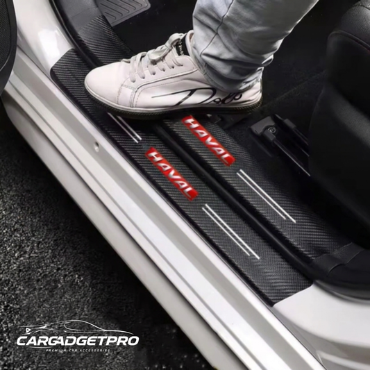 Haval Door Sill Protector Carbon Fiber – Waterproof Scuff Guard - 4 Pcs
