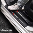 Car Door Sill Protector Carbon Fiber – Waterproof Scuff Guard - 4 Pcs