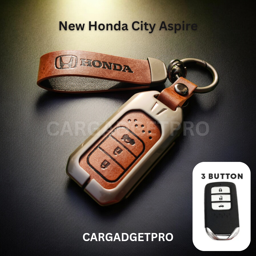 Premium Leather Alloy Car Key Case