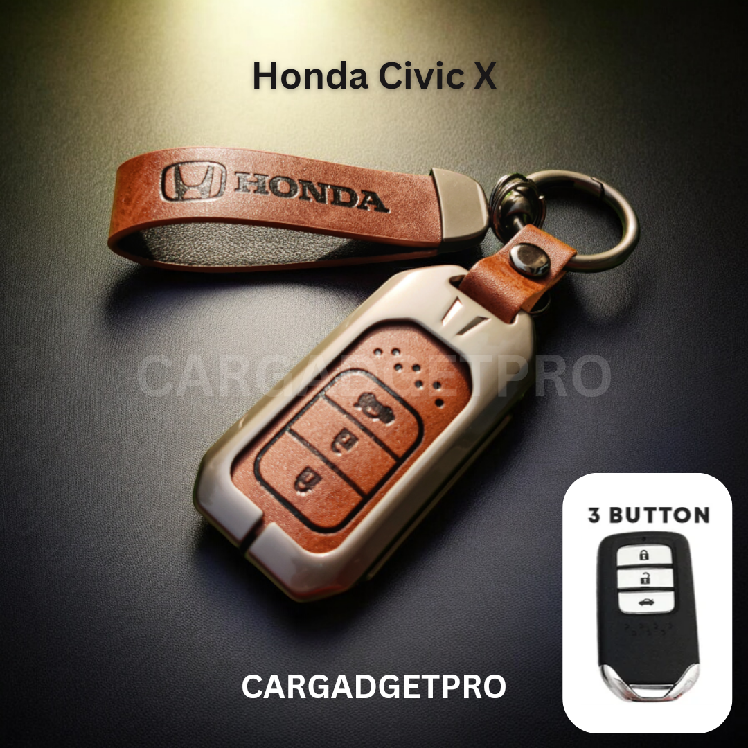 Premium Leather Alloy Car Key Case